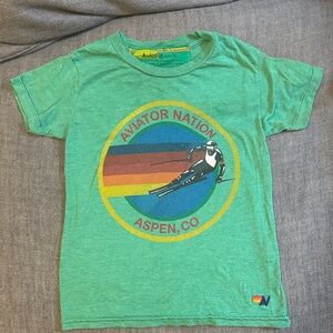 Aviator Nation Green Graphic Short Sleeve Tee